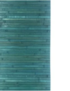 Tappeto cucina in legno di bambù WOODY - Blu Tinta Unita, Antiscivolo, Facile da Pulire