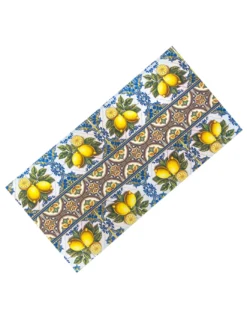 Tappeto Cucina Runner Antiscivolo - Passatoia Lavabile, Fantasia Maiolica Sicily, Design Mediterraneo - Made in Italy
