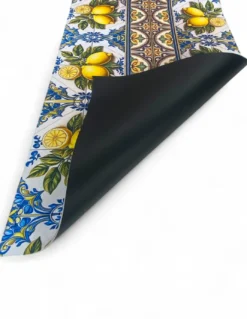 Tappeto Cucina Runner Antiscivolo - Passatoia Lavabile, Fantasia Maiolica Sicily, Design Mediterraneo - Made in Italy
