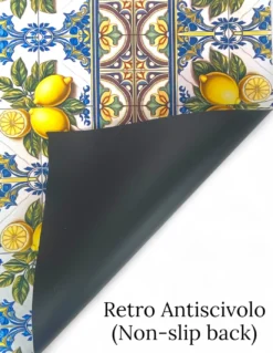 Tappeto Cucina Runner Antiscivolo - Passatoia Lavabile, Fantasia Maiolica Sicily, Design Mediterraneo - Made in Italy