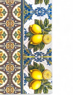 Tappeto Cucina Runner Antiscivolo - Passatoia Lavabile, Fantasia Maiolica Sicily, Design Mediterraneo - Made in Italy