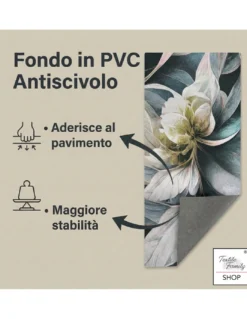 Tappeto Cucina Runner Gigli Antiscivolo 50 cm, Lavabile e Tagliabile, Fondo PVC, 100% Poliestere, Made in Italy