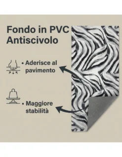 Tappeto Cucina Runner Zebrato Antiscivolo PVC 50 cm - Passatoia Tagliabile Made in Italy