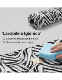 Tappeto Cucina Runner Zebrato Antiscivolo PVC 50 cm - Passatoia Tagliabile Made in Italy