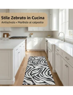 Tappeto Cucina Runner Zebrato Antiscivolo PVC 50 cm - Passatoia Tagliabile Made in Italy