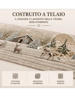 Tappeto Cucina Tirolese Chalet Beige Passatoia Antiscivolo Made in Italy