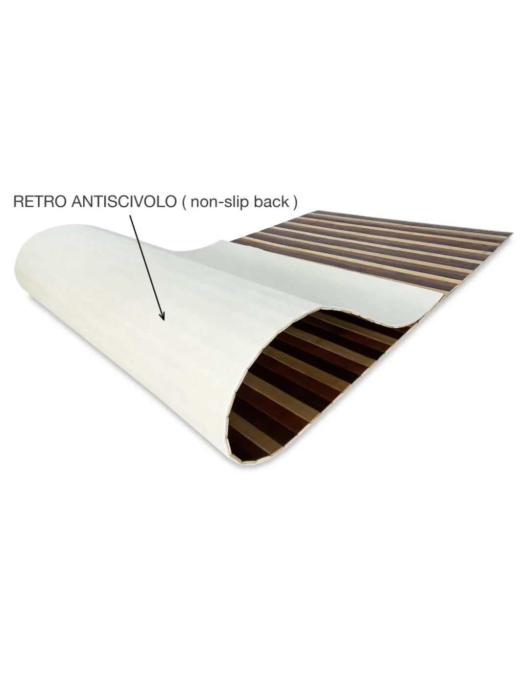 TAPPETO cucina WOODY IN legno BAMBOO MARRONE SFUMATO tutte le misure