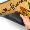 Tappeto Ingresso Esterno in Cocco - Zerbino Antiscivolo Friends con Gatti Colorati - 40x70 cm