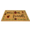 Tappeto Ingresso Esterno in Cocco - Zerbino Antiscivolo Welcome con Coccinelle - 40x70 cm