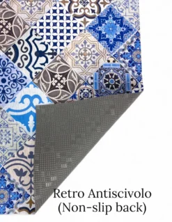 TAPPETO Runner da CUCINA Passatoia Antiscivolo MAIOLICA MARE made in Italy