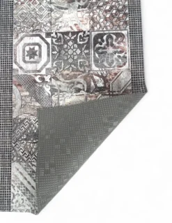 TAPPETO Runner da CUCINA Passatoia Antiscivolo MAIOLICA GRIGIO made in Italy