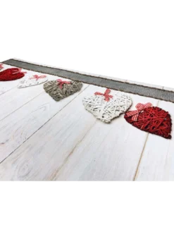 TAPPETO Runner da CUCINA Passatoia Antiscivolo CUORI SHABBY made in Italy