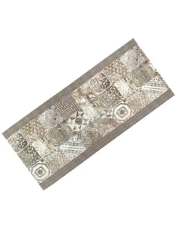Tappeto Runner Maiolica Beige Antiscivolo – Passatoia Cucina Neutra PVC Lavabile – Made in Italy, Facile da Pulire