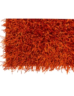 Tappeto Shaggy Arancio Moderno - Pelo Lungo 6 cm - Antiscivolo, 12 Misure - Annodato a Mano, Morbido e Resistente