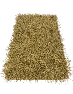 Tappeto Shaggy Beige Moderno - Pelo Lungo 6 cm - Antiscivolo, 12 Misure - Annodato a Mano, Elegante e Morbido