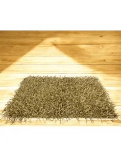 Tappeto Shaggy Beige Moderno - Pelo Lungo 6 cm - Antiscivolo, 12 Misure - Annodato a Mano, Elegante e Morbido