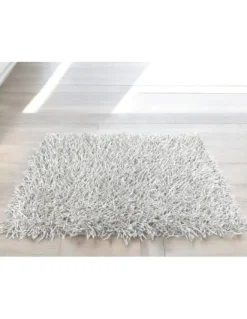 Tappeto Shaggy Bianco Moderno - Pelo Lungo 6 cm - Antiscivolo, 12 Misure - Annodato a Mano, Morbido e Resistente