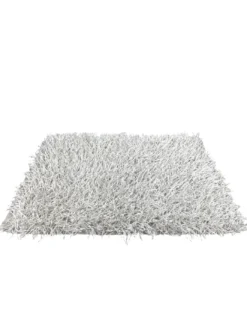 Tappeto Shaggy Bianco Moderno - Pelo Lungo 6 cm - Antiscivolo, 12 Misure - Annodato a Mano, Morbido e Resistente