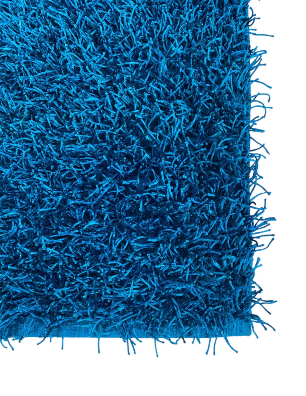 Tappeto Shaggy Blu Moderno - Pelo Lungo 6 cm - Antiscivolo, 12 Misure - Annodato a Mano, Soffice e Resistente