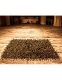 Tappeto Shaggy Nocciola Moderno - Pelo Lungo 6 cm - Antiscivolo, 12 Misure - Annodato a Mano, Robusto e Morbido