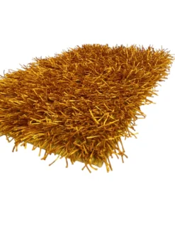 Tappeto Shaggy Ocra Moderno - Pelo Lungo 6 cm - Antiscivolo, 12 Misure - Annodato a Mano, Robusto e Sofisticato