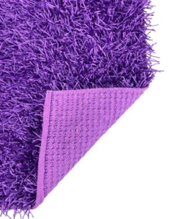 Tappeto Shaggy Viola Lilla Moderno - Pelo Lungo 6 cm - Antiscivolo, 12 Misure - Annodato a Mano