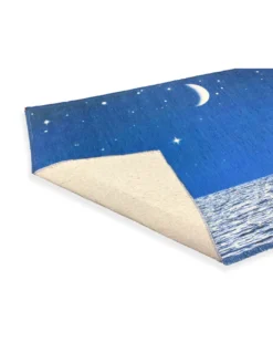 TAPPETO STAMPA DIGITALE EFFETTO SETA LUNA LUNARE CIELO STELLATO