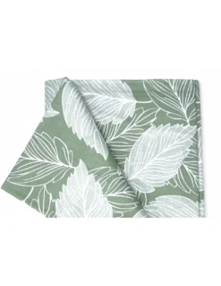 Telo Arredo Copritutto Foglie Verde – Gran Foulard Multiuso in Cotone – Copriletto, Copridivano – Made in Italy