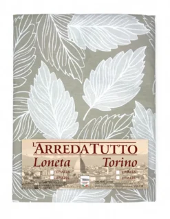 Telo Arredo Copritutto Foglie Beige – Gran Foulard Multiuso in Cotone – Copriletto, Copridivano – Made in Italy