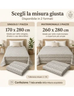 TELO ARREDO Copritutto GRAN FOULARD Copriletto COPRIDIVANO Tessuto BEATRICE Beige