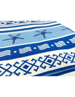 TELO ARREDO copritutto GRAN FOULARD COPRILETTO copridivano GRECIA mare marino BLU