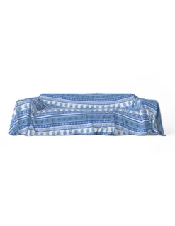 TELO ARREDO copritutto GRAN FOULARD COPRILETTO copridivano GRECIA mare marino BLU