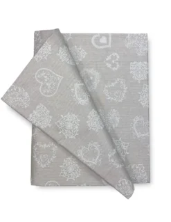 TELO Arredo COPRITUTTO Gran Foulard COPRILETTO Copridivano TESSUTO CUORE Bianco