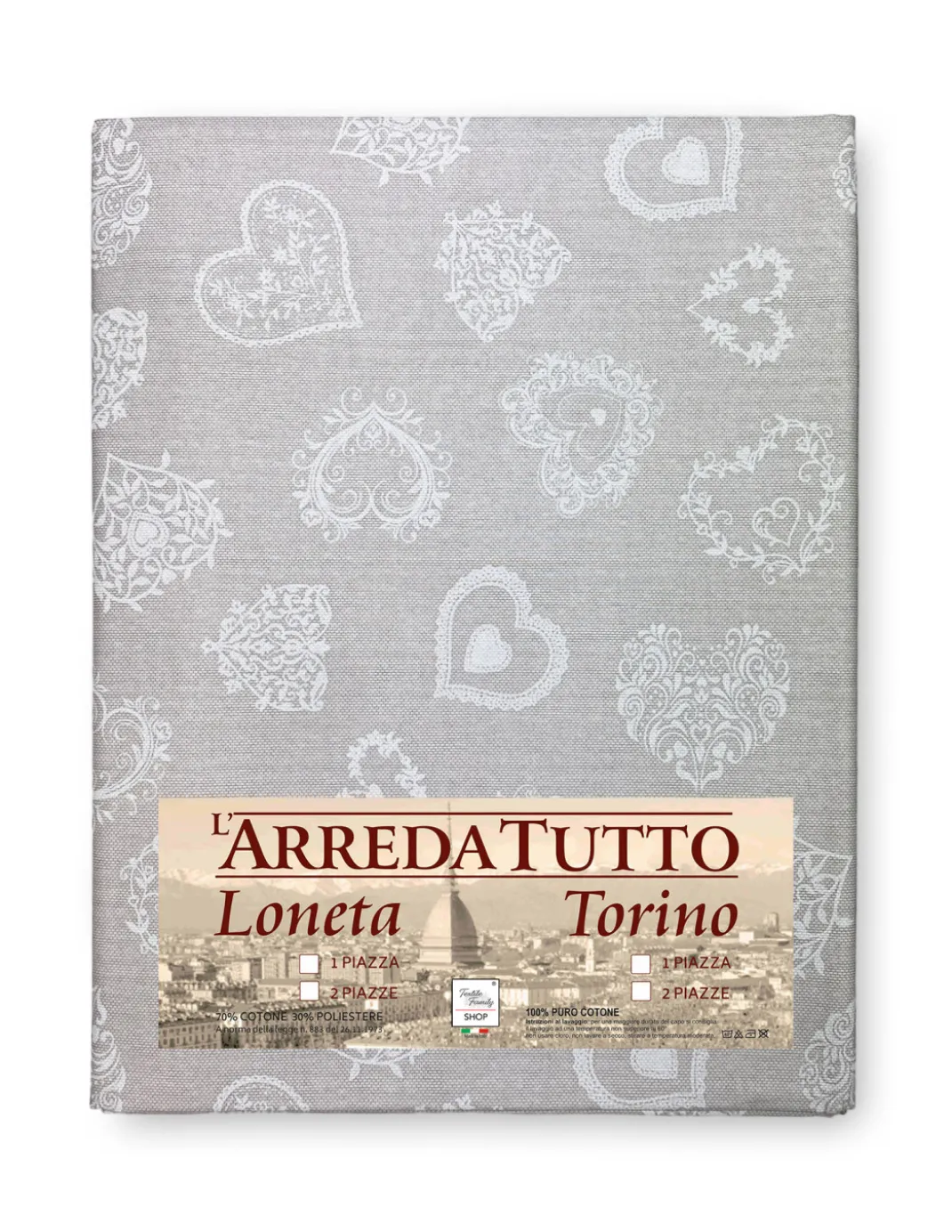 TELO Arredo COPRITUTTO Gran Foulard COPRILETTO Copridivano TESSUTO CUORE Bianco