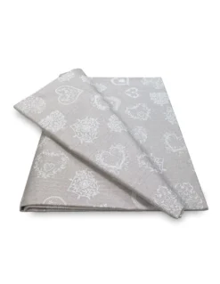 TELO Arredo COPRITUTTO Gran Foulard COPRILETTO Copridivano TESSUTO CUORE Bianco