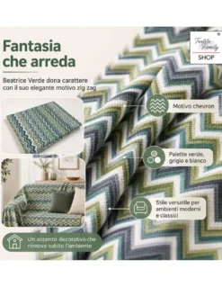 TELO ARREDO Copritutto GRAN FOULARD Copriletto COPRIDIVANO Tessuto BEATRICE Verde