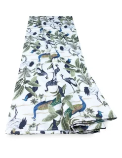 TELO ARREDO copritutto GRAN FOULARD COPRILETTO copridivano TESSUTO LONETA BIRDY con Uccelli