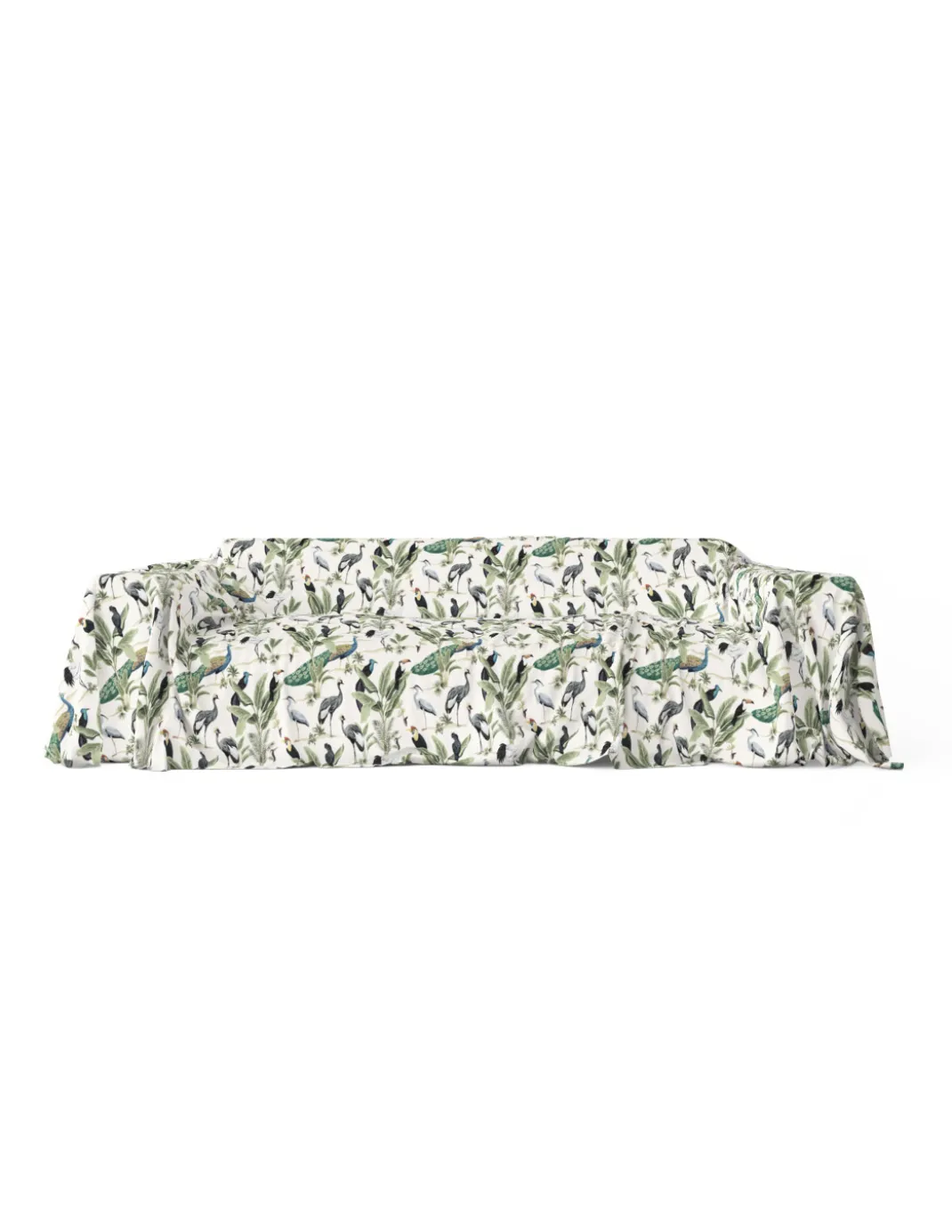 TELO ARREDO copritutto GRAN FOULARD COPRILETTO copridivano TESSUTO LONETA BIRDY con Uccelli