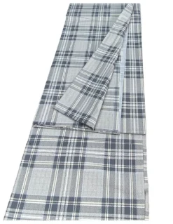 TELO ARREDO copritutto GRAN FOULARD copriletto COPRIDIVANO tessuto SCOZZESE Grigio