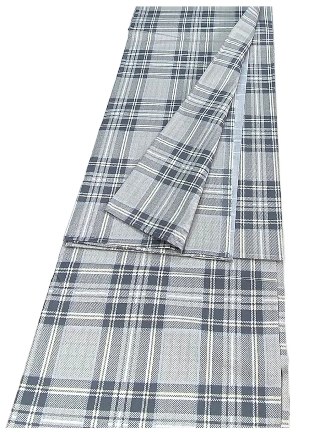 TELO ARREDO copritutto GRAN FOULARD copriletto COPRIDIVANO tessuto SCOZZESE Grigio