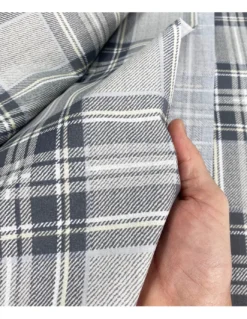 TELO ARREDO copritutto GRAN FOULARD copriletto COPRIDIVANO tessuto SCOZZESE Grigio