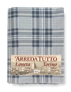 TELO ARREDO copritutto GRAN FOULARD copriletto COPRIDIVANO tessuto SCOZZESE Grigio