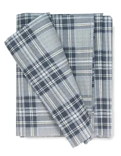 TELO ARREDO copritutto GRAN FOULARD copriletto COPRIDIVANO tessuto SCOZZESE Grigio