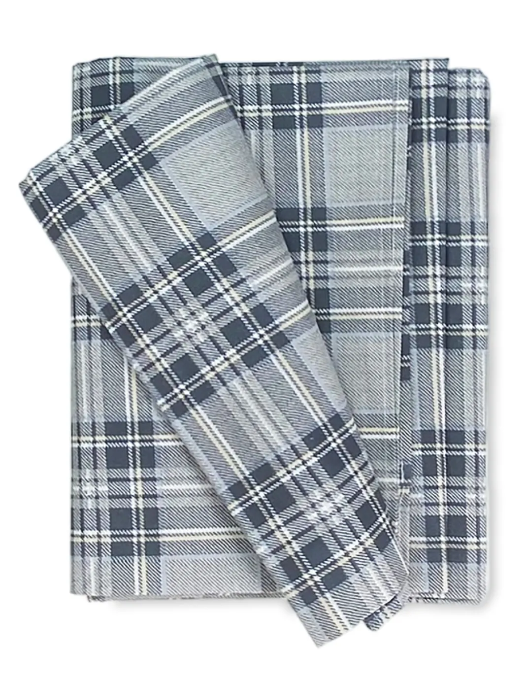 TELO ARREDO copritutto GRAN FOULARD copriletto COPRIDIVANO tessuto SCOZZESE Grigio