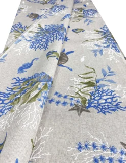 TELO ARREDO copritutto GRAN FOULARD copriletto COPRIDIVANO tessuto DORY TARTARUGHE e CORALLI blu