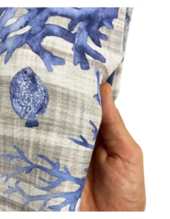 TELO ARREDO copritutto GRAN FOULARD COPRILETTO copridivano PESCI mare marino BLU