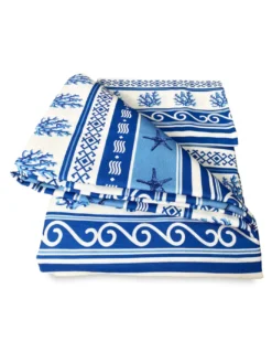 TELO ARREDO copritutto GRAN FOULARD COPRILETTO copridivano GRECIA BLU mare marino