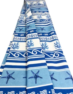 TELO ARREDO copritutto GRAN FOULARD COPRILETTO copridivano GRECIA BLU mare marino