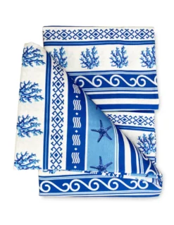 TELO ARREDO copritutto GRAN FOULARD COPRILETTO copridivano GRECIA BLU mare marino