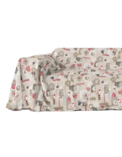 TELO ARREDO copritutto GRAN FOULARD COPRILETTO copridivano Tirolese SHABBY ROSSO